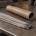 AI-generated editorial illustration of welding electrodes